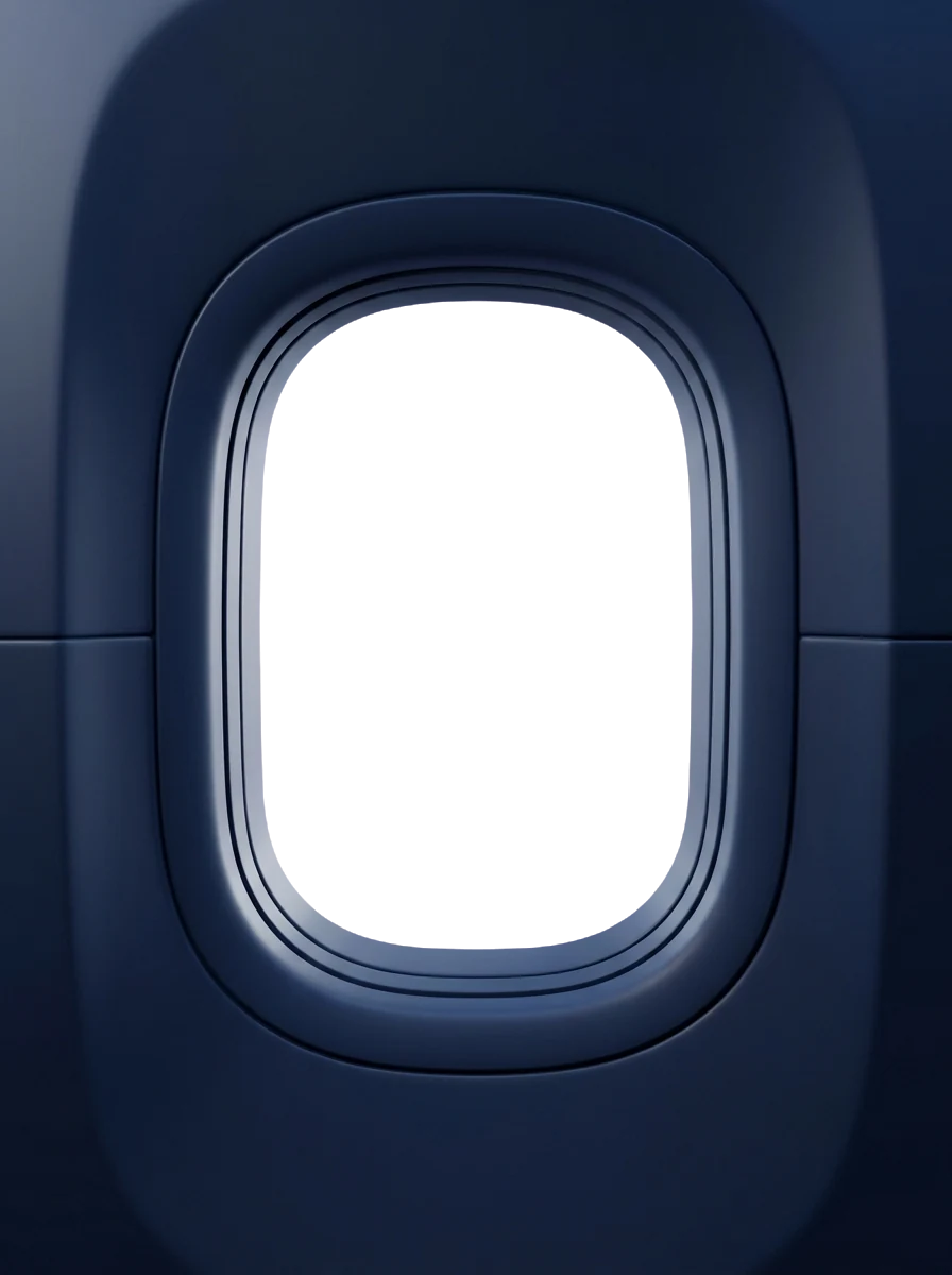 The view from an aircraft window, its shade lifting